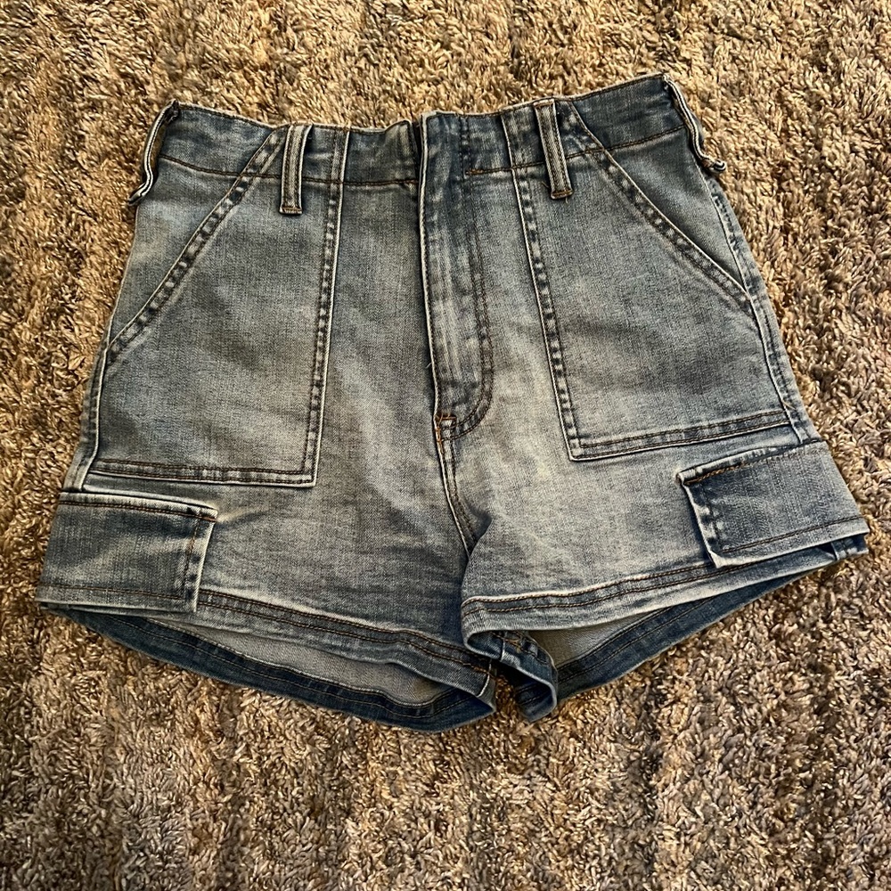 Blue Denim Cargo Shorts